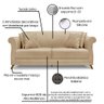Kit 2 Poltronas e Sofá Living 2 Lugares 1,80m Vênus Linho Dourado Pés Castanho - Pallazio - 6