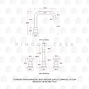 Ver imagem 6 de Torneira Para Banheiro Misturador Duplo Comando Jatobá Pingoo.casa - Preto e Rose