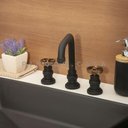 Ver imagem 5 de Torneira Para Banheiro Misturador Duplo Comando Jatobá Pingoo.casa - Preto e Rose