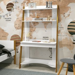 Escrivaninha Mesa Escritório com Estante Simba Retrô - 1 Escrivaninha Mesa Escritório com Estante Simba Retrô - 1