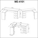 Ver imagem 3 de Kit Escritório 6 Peças Mesa para Escritório em L Balcão Gaveteiro Armário Multiuso 2 Estantes
