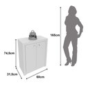 Ver imagem 4 de Kit Escritório 6 Peças Mesa para Escritório em L Balcão Gaveteiro Armário Multiuso 2 Estantes