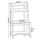 Ver imagem 3 de Escrivaninha com Estante Simba 95cm Cinza Fosco