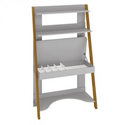 Escrivaninha com Estante Simba 95cm Cinza Fosco - 4 Escrivaninha com Estante Simba 95cm Cinza Fosco - 4