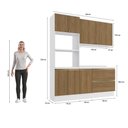 Ver imagem 4 de Armário de Cozinha Compacta Torre Quente 100% Mdf 190cm Branco/nogueira Celeste Kappesberg