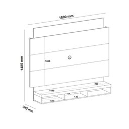 Painel para TVs até 75 Polegadas com LED 3 Nichos Império Artely - 3