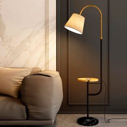 Abajur Decorativo Iluminaria de Chão Akila em Metal Mármore com Indução de Carregamento para Celular - 2