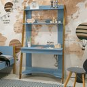 Ver imagem 1 de Escrivaninha com Estante Simba 95cm Azul Fosco