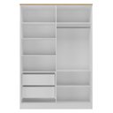 Ver imagem 6 de Roupeiro Logan Mdf 160,5x232,2cm 4 Portas 2 Gavetas Branco/olmo 1007