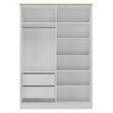 Ver imagem 4 de Roupeiro Logan Mdf 160,5x232,2cm 4 Portas 2 Gavetas Branco/olmo 1007