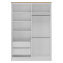 Ver imagem 5 de Roupeiro Logan Mdf 160,5x232,2cm 4 Portas 2 Gavetas Branco/olmo 1007