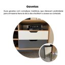 Ver imagem 5 de Rack para TV até 60 Polegadas Retrô 1 Porta 2 Gavetas Estocolmo Artely Carvalho-Grafite-Prata-Branco