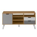 Ver imagem 6 de Rack Retrô MDF 140cm 60- Polegadas 1 Porta 2 Gavetas Estocolmo Cinza