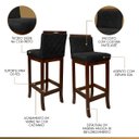 Ver imagem 3 de Kit 3 Banquetas Alta para Balcão Nice em Madeira Matelassê Suede Preto CCS