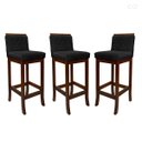 Ver imagem 1 de Kit 3 Banquetas Alta para Balcão Nice em Madeira Matelassê Suede Preto CCS