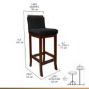 Ver imagem 2 de Kit 3 Banquetas Alta para Balcão Nice em Madeira Matelassê Suede Preto CCS