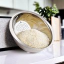 Ver imagem 3 de Kit Multiuso Escorredor de Arroz e Macarrão Inox 2 Peças