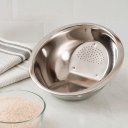 Ver imagem 2 de Kit Multiuso Escorredor de Arroz e Macarrão Inox 2 Peças