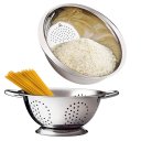Ver imagem 1 de Kit Multiuso Escorredor de Arroz e Macarrão Inox 2 Peças