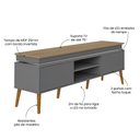 Ver imagem 7 de Rack para TV até 75 Polegadas com LED MDF 180cm Pés em Madeira Maciça 2 Portas e Lumina Bege