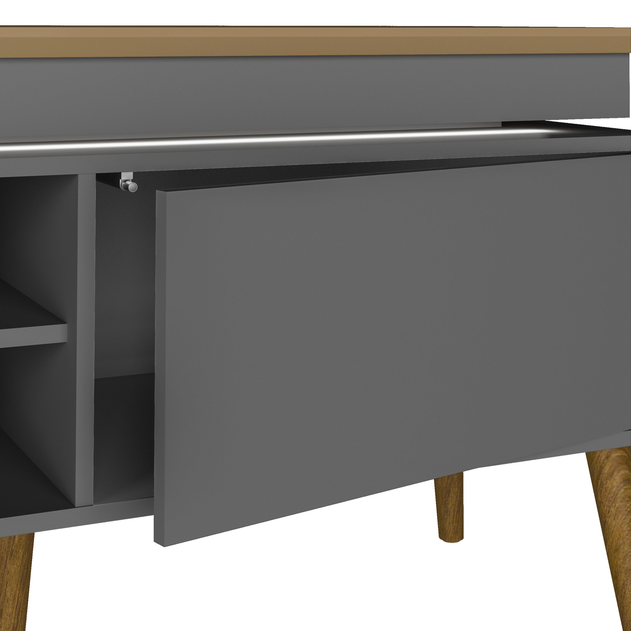 Rack para Tv até 75 Polegadas com LED 2 Portas Fecho Toque Lumina - 9