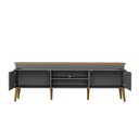 Ver imagem 6 de Rack para TV até 75 Polegadas com LED MDF 180cm Pés em Madeira Maciça 2 Portas e Lumina Bege