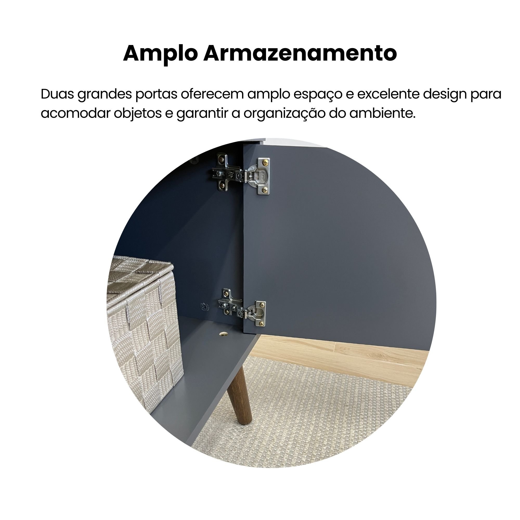 Rack para Tv até 75 Polegadas com LED 2 Portas Fecho Toque Lumina - 19