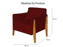 Ver imagem 3 de Kit 2 Poltronas Decorativa Sophia Suede Marsala Pés Madeira Ms Decor
