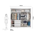 Ver imagem 5 de Guarda Roupa Casal 2 Portas de Correr e Pés 243cm 100% MDF Marsala Espresso Móveis Branco
