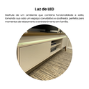 Ver imagem 6 de Rack para TV até 75 Polegadas com LED MDF 180cm Pés em Madeira Maciça 2 Portas e Lumina Marrom