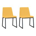 Ver imagem 1 de Kit 2 Cadeiras para Sala de Jantar Escritório Estofada Base em Aço Yanka Amarelo