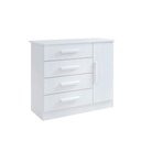 Ver imagem 1 de Cômoda Firenze 4 Gavetas 1 Porta Comsapateira 100% Mdf Branco