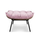 Ver imagem 3 de Kit Poltrona Costela com Puff para Sala Suede Rosa Bebê
