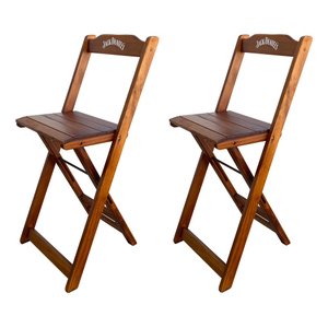 Kit 2 Banquetas Bistrô Dobrável Madeira Jack Imbuia - Tarimatã