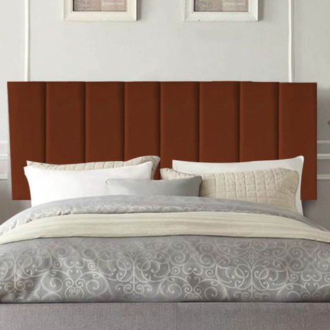 Painel Estofada Líbia 160CM Queen Suede Terracota - D A DECOR