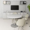 Ver imagem 4 de Mesa de Reunião Circular 110cm Pé Disco Metálico F5 Office Cor:cinza