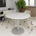 Ver imagem 1 de Mesa de Reunião Circular 110cm Pé Disco Metálico F5 Office Cor:cinza