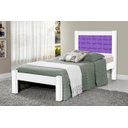 Ver imagem 1 de Cama Lai Solteiro com Cabeceira Trabalhada 100% Mdf com Estrado em Madeira Cor Branca/lilás Ja