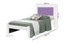 Ver imagem 3 de Cama Lai Solteiro com Cabeceira Trabalhada 100% Mdf com Estrado em Madeira Cor Branca/lilás Ja