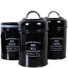 Kit 3 Pote Classic Black Café Açucar e Chá Aço Esmaltado 900ml Preto - 1