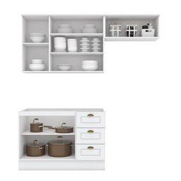 Cozinha Completa Americana 3 Peças Branco - Móveis Henn - 4 Cozinha Completa Americana 3 Peças Branco - Móveis Henn - 4