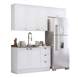 Cozinha Completa Americana 3 Peças Branco - Móveis Henn - 1 Cozinha Completa Americana 3 Peças Branco - Móveis Henn - 1