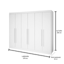 Ver imagem 3 de Guarda Roupa Casal Athos 6 Portas em Mdf Branco