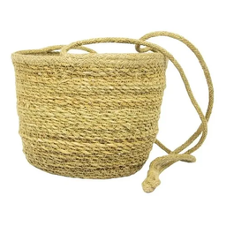 Cesto Vaso Pendurar Seagrass Natural Artesanal Igmar 17x14cm - 4