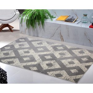 Tapete para Sala ou Quarto 1,50m X 2,00m Pelo Baixo Andino Lâncer - A-122 Cinza