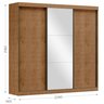 Guarda Roupa 3 Portas Correr C/ Espelho Madeira Maciça Pura - 3