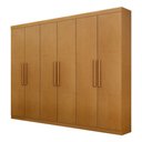 Ver imagem 1 de Roupeiro 6 Portas Puxador de Madeira Maciça 100%mdf Versátil Josandro Damasco Texturizado