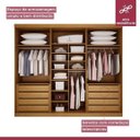 Ver imagem 3 de Roupeiro 6 Portas Puxador de Madeira Maciça 100%mdf Versátil Josandro Damasco Texturizado