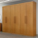 Ver imagem 2 de Roupeiro 6 Portas Puxador de Madeira Maciça 100%mdf Versátil Josandro Damasco Texturizado