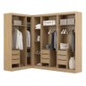 Guarda Roupa Casal de Canto 166x240cm 5 Peças Mdp Carvalho Menu Móveis - 3
